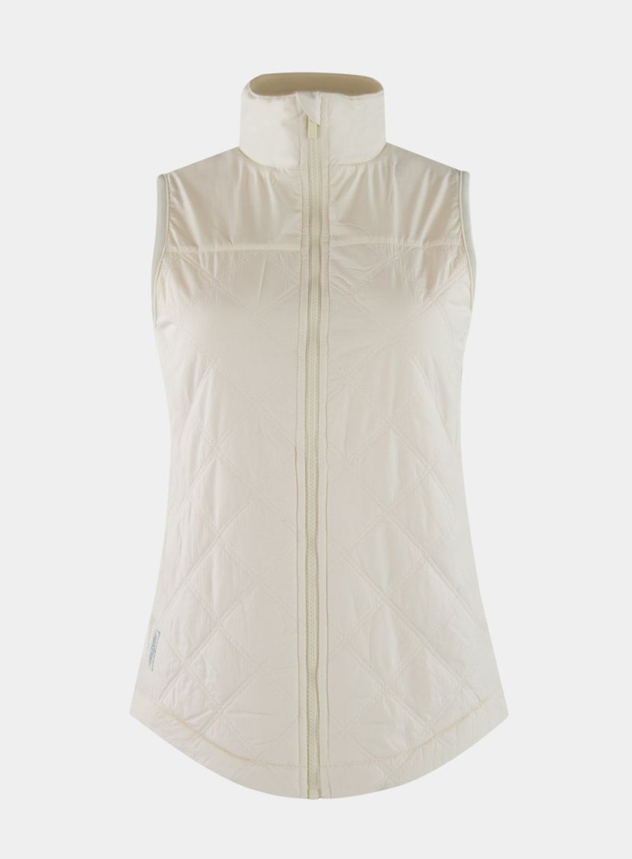 Women Straight Down Vests | Trinity Vest Ivory