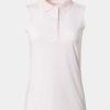 Women Straight Down Polos | Willow Sleeveless Polo Soft Pink