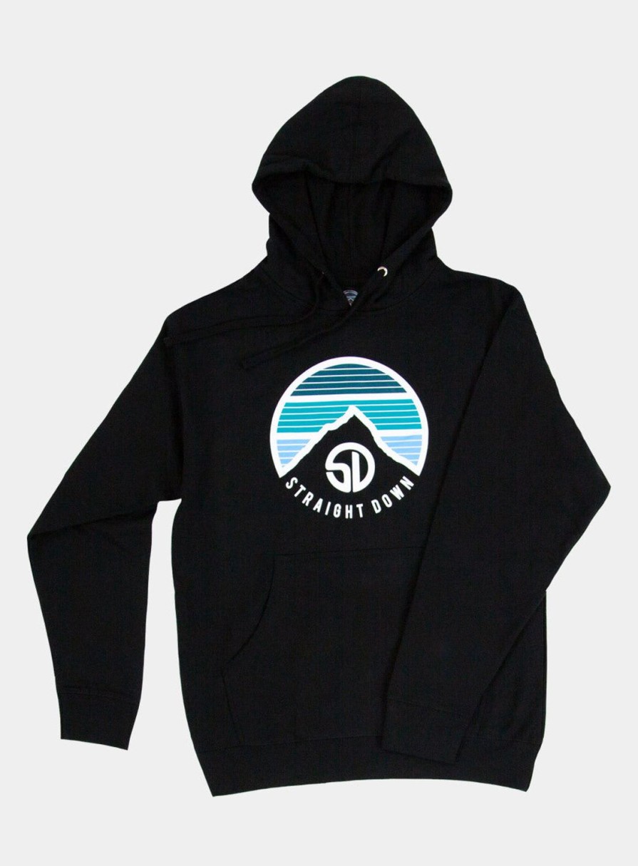 Men Straight Down Hoodies | Landscape Hoodie Black