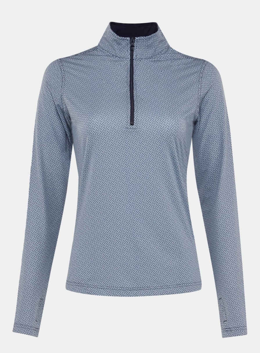 Women Straight Down Quarter Zips | Orion Quarter Zip New Indigo