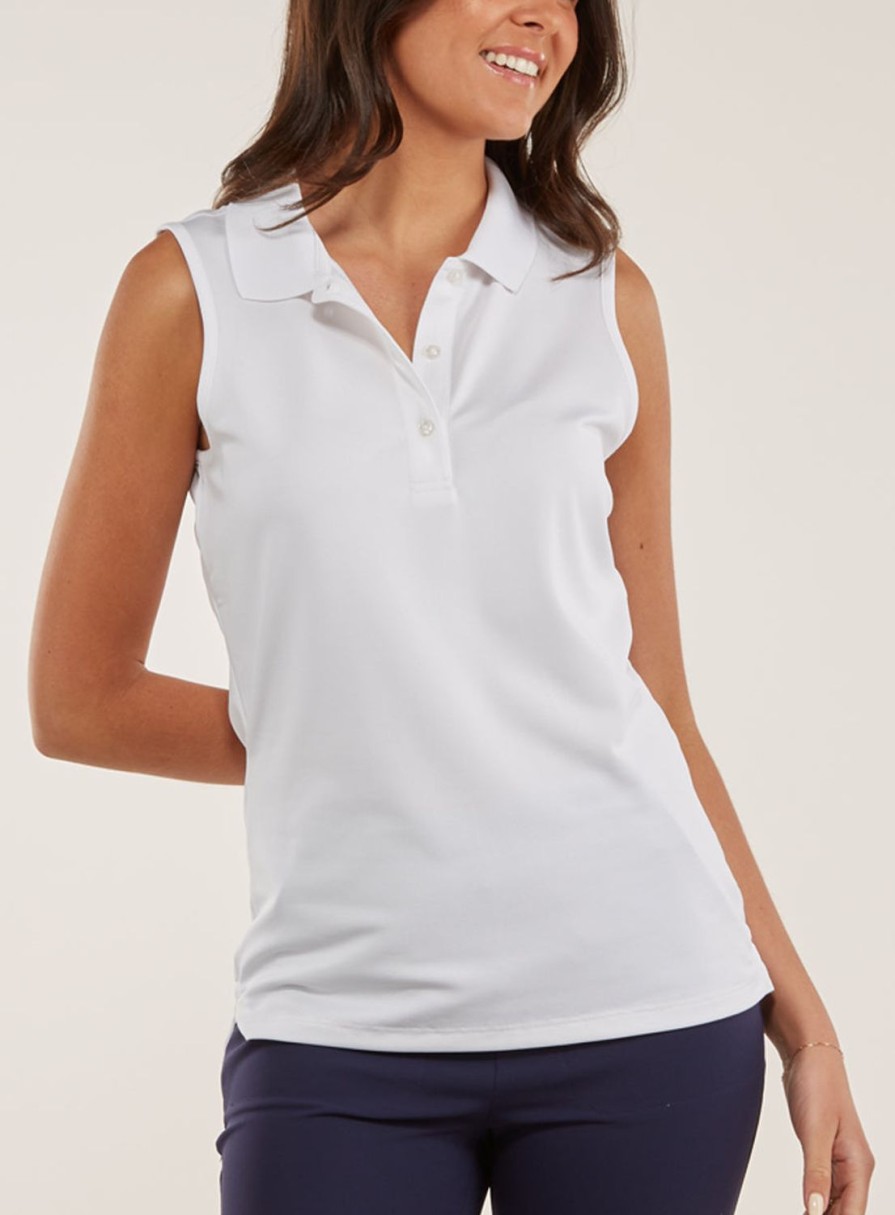 Women Straight Down Polos | Hampton Sleeveless Polo