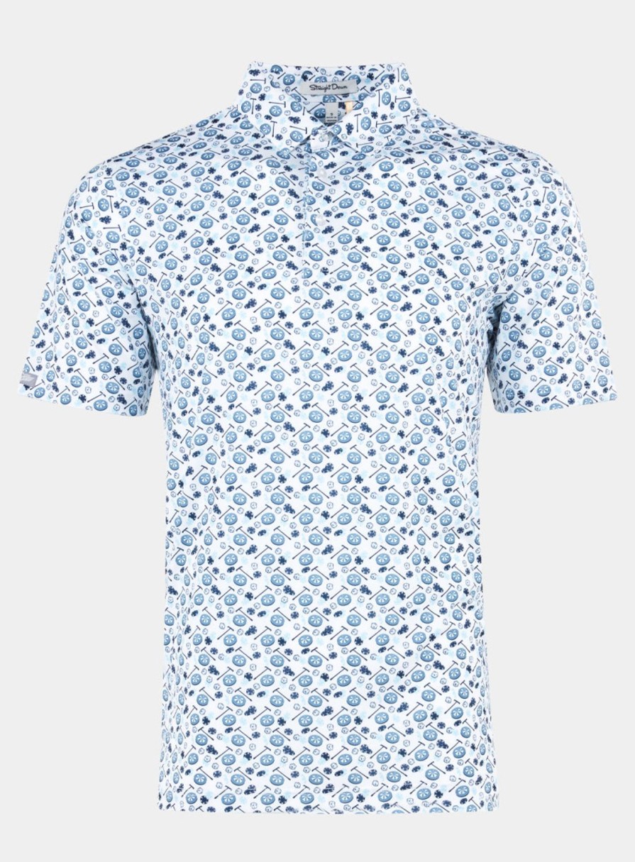 Men Straight Down Polos | All In Polo White