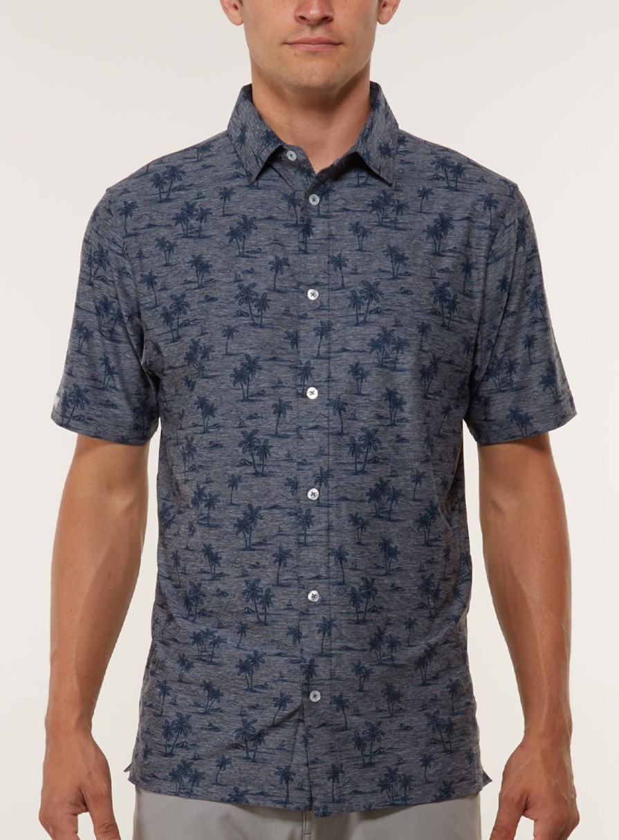 Men Straight Down Polos | Channel Islands Full Button Shirt New Indigo