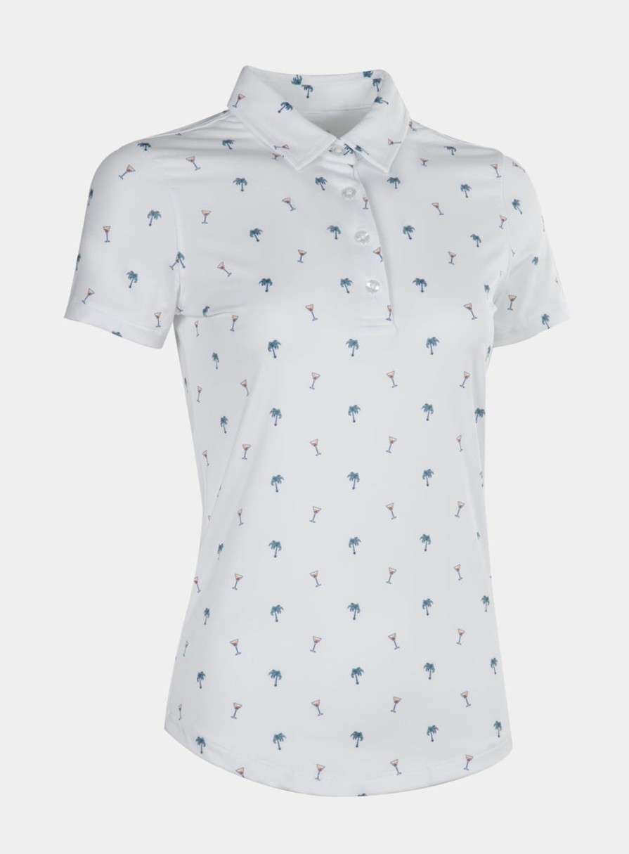Women Straight Down Polos | Tipsy Polo White