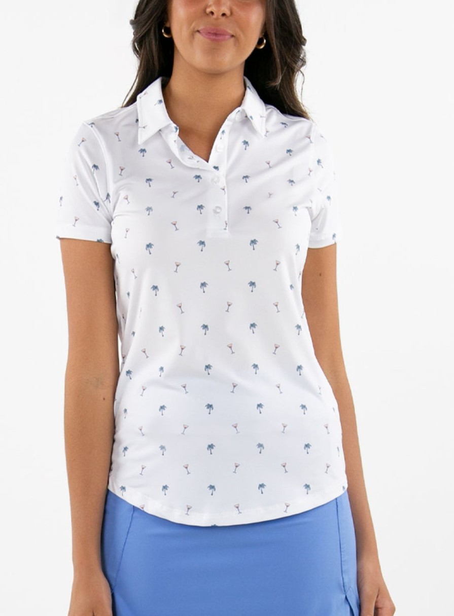 Women Straight Down Polos | Tipsy Polo White