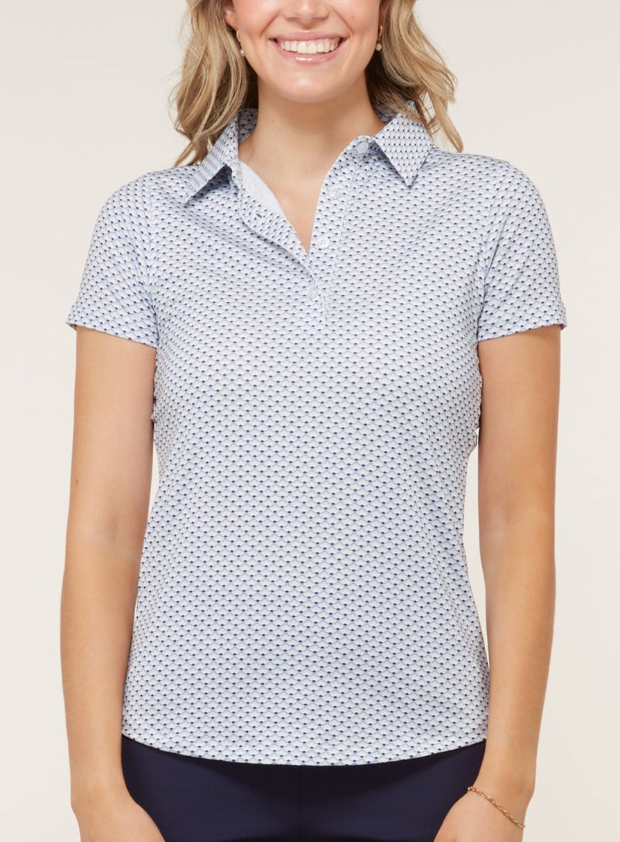 Women Straight Down Polos | Mari Polo Powder