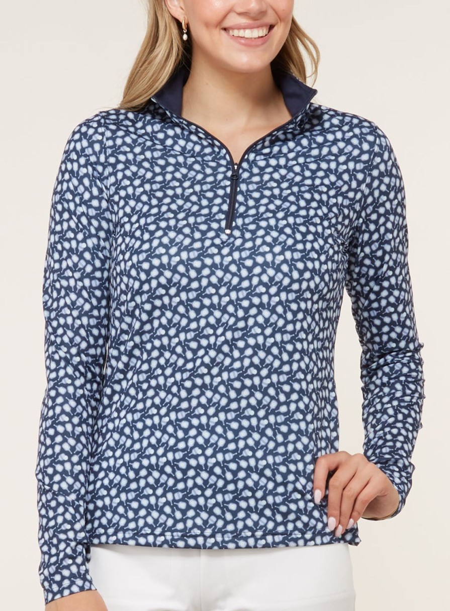 Women Straight Down Quarter Zips | Dink Quarter Zip New Indigo