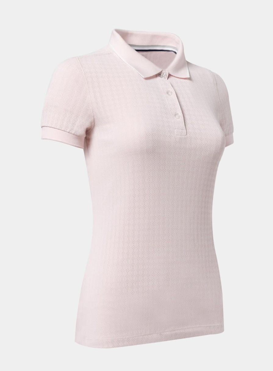 Women Straight Down Polos | Meadow Pointelle Polo