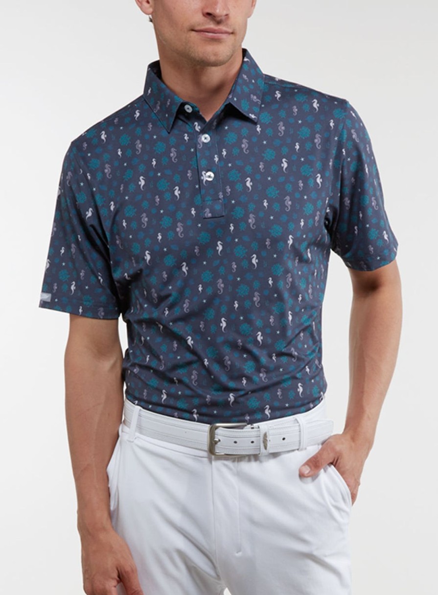 Men Straight Down Polos | Under The Sea Polo Ink