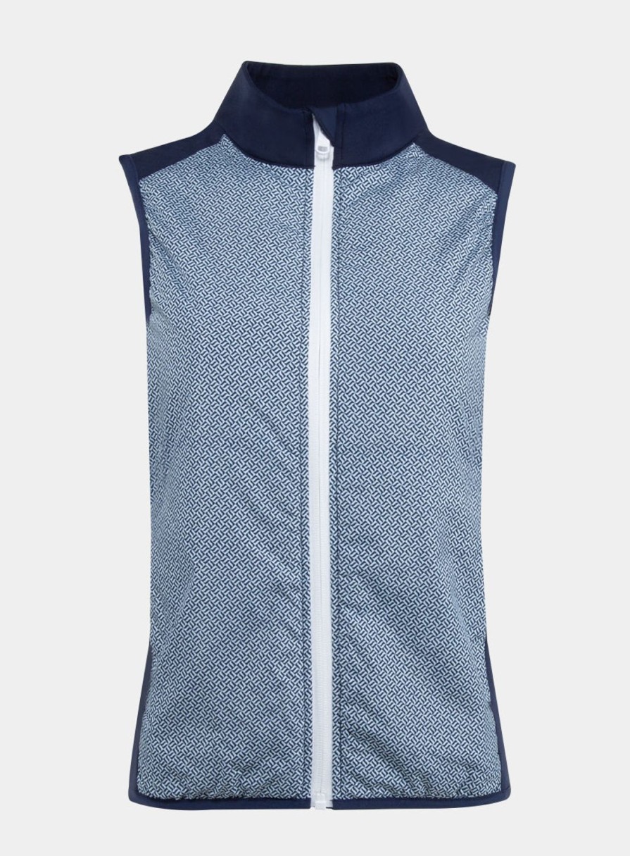 Women Straight Down Vests | Eris Hybrid Vest New Indigo