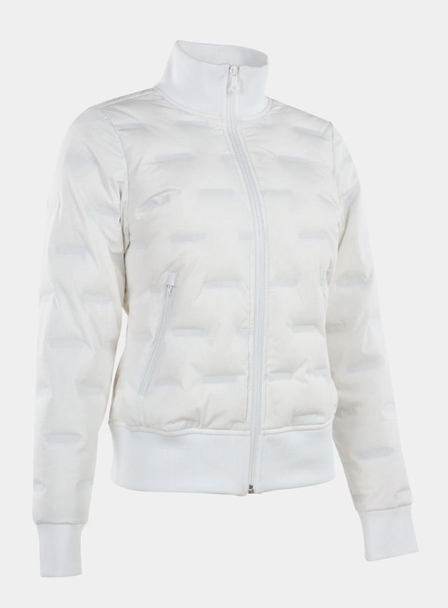 Women Straight Down Jackets | Moto Jacket White