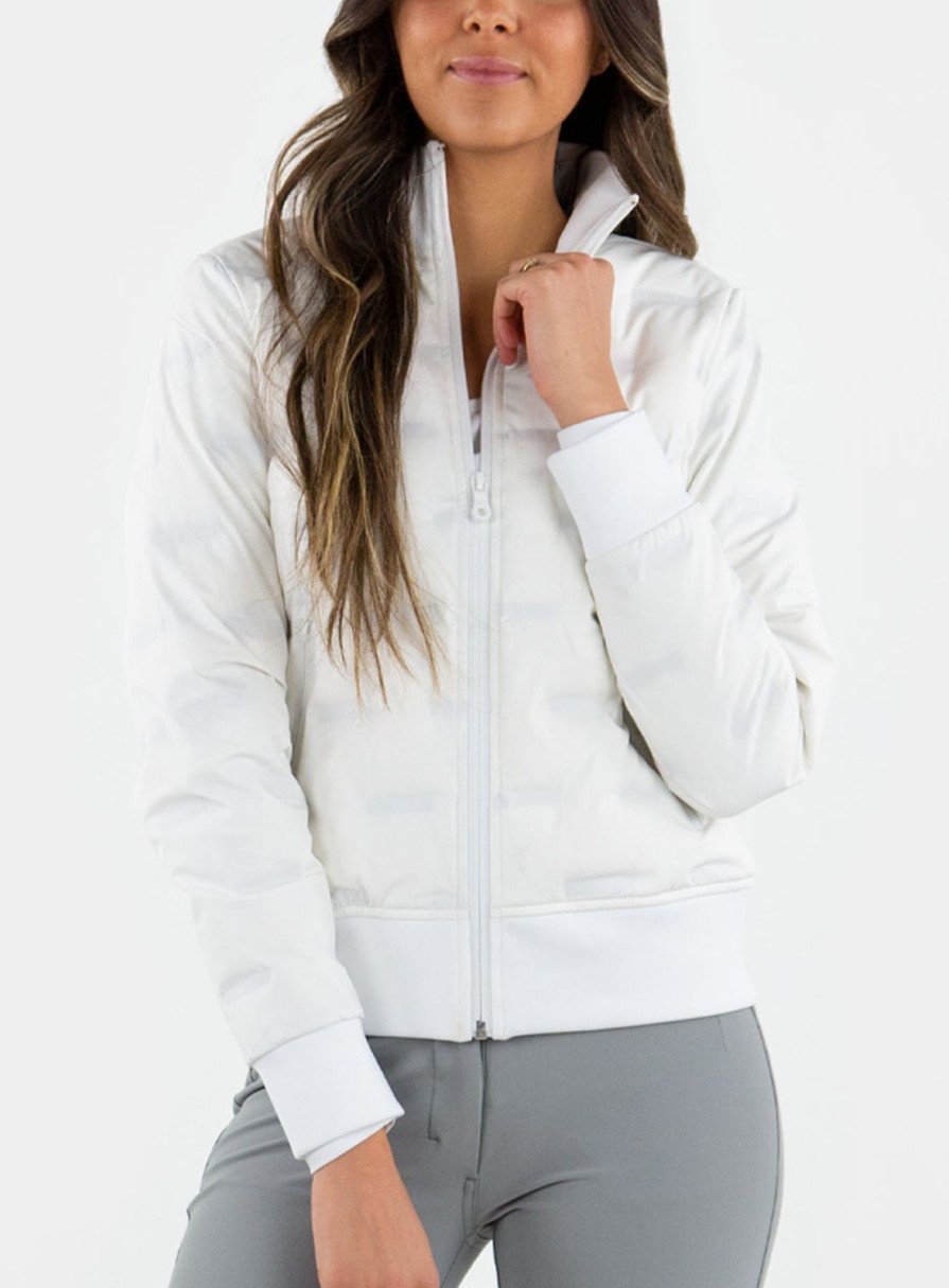 Women Straight Down Jackets | Moto Jacket White
