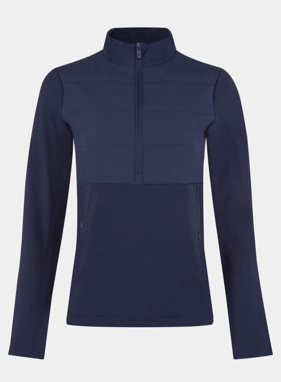 Women Straight Down Quarter Zips | Althea Half Zip New Indigo